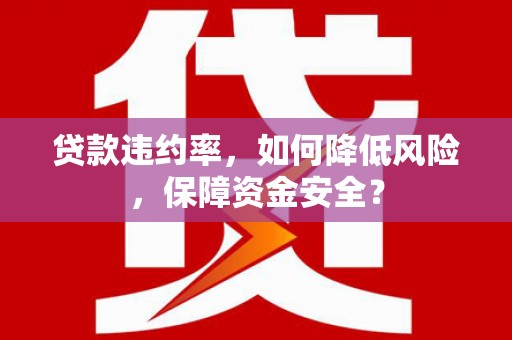 游仙贷款违约率，如何降低风险，保障资金安全？