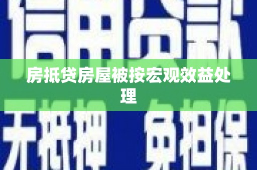 保康房抵贷房屋被按宏观效益处理