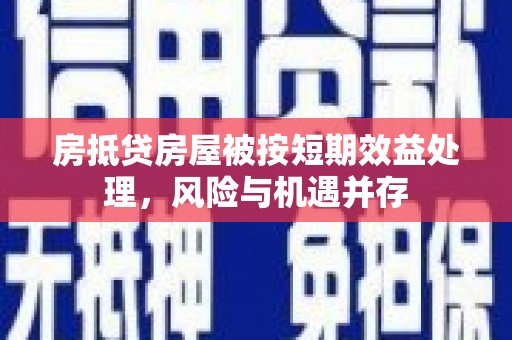 惠农房抵贷房屋被按短期效益处理，风险与机遇并存