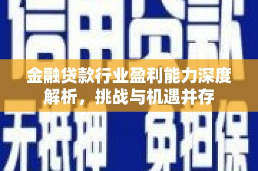 黎城金融贷款行业盈利能力深度解析，挑战与机遇并存