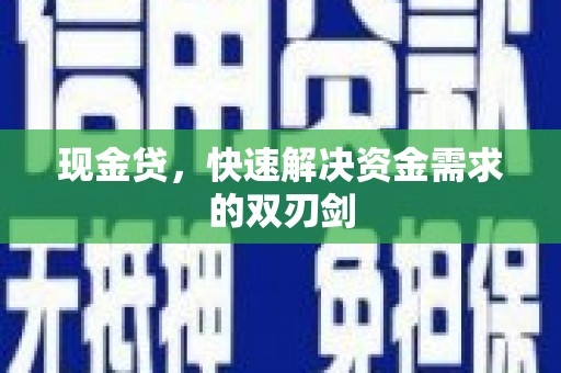 和布克赛尔现金贷，快速解决资金需求的双刃剑