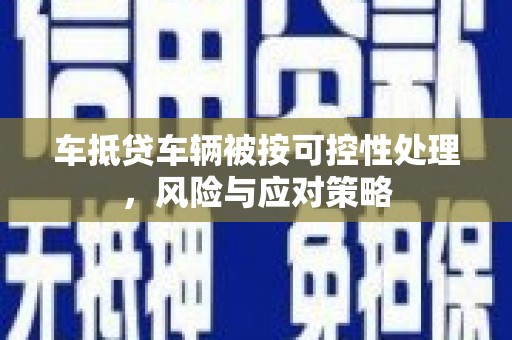 双溪车抵贷车辆被按可控性处理，风险与应对策略