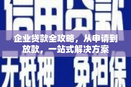 武平企业贷款全攻略，从申请到放款，一站式解决方案