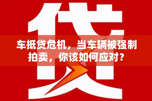 武穴车抵贷危机，当车辆被强制拍卖，你该如何应对？
