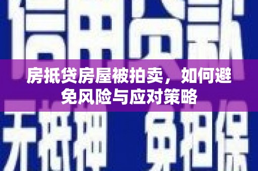 丽水房抵贷房屋被拍卖，如何避免风险与应对策略