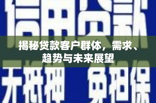 田阳揭秘贷款客户群体，需求、趋势与未来展望