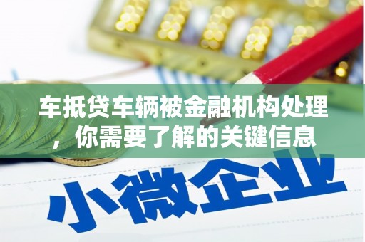 呼玛车抵贷车辆被金融机构处理，你需要了解的关键信息