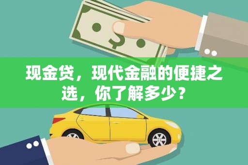 迎江现金贷，现代金融的便捷之选，你了解多少？