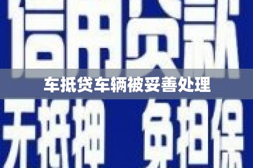 柳东车抵贷车辆被妥善处理