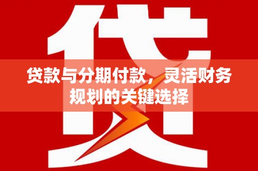 大树贷款与分期付款，灵活财务规划的关键选择