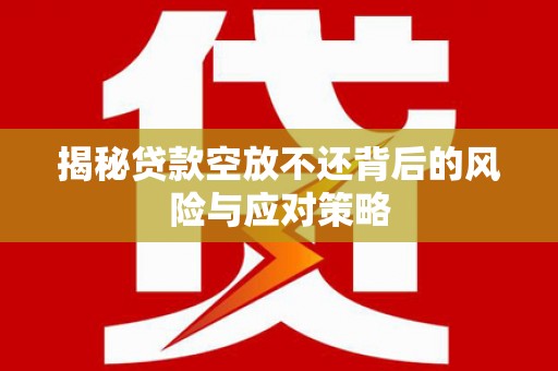 新安揭秘贷款空放不还背后的风险与应对策略