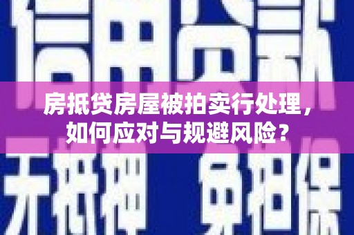 范县房抵贷房屋被拍卖行处理，如何应对与规避风险？