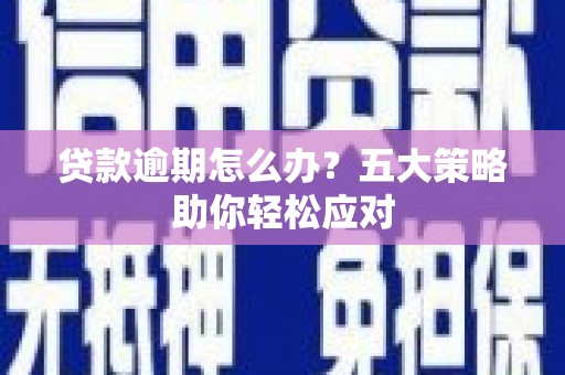 涪城贷款逾期怎么办？五大策略助你轻松应对