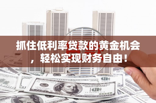 新乐抓住低利率贷款的黄金机会，轻松实现财务自由！