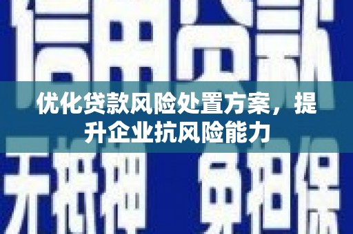 台东优化贷款风险处置方案，提升企业抗风险能力