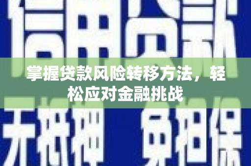 龙江掌握贷款风险转移方法，轻松应对金融挑战