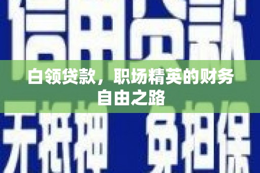 潮安白领贷款，职场精英的财务自由之路