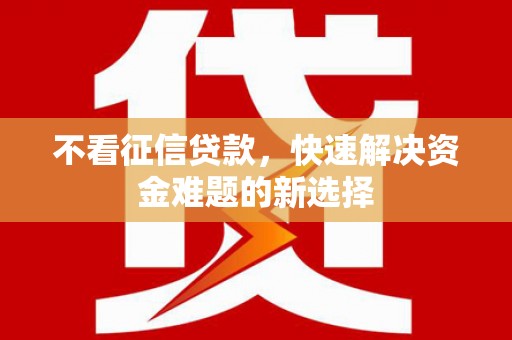 甘谷不看征信贷款，快速解决资金难题的新选择