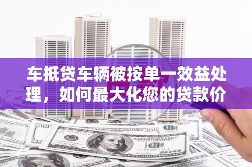 崇州车抵贷车辆被按单一效益处理，如何最大化您的贷款价值？