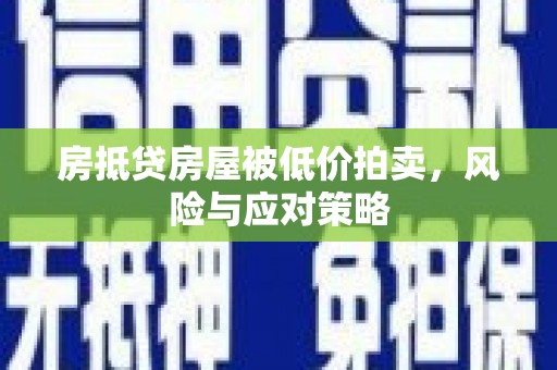 荷塘房抵贷房屋被低价拍卖，风险与应对策略