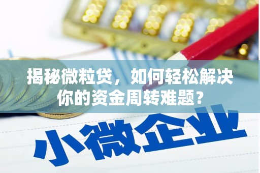 明山揭秘微粒贷，如何轻松解决你的资金周转难题？