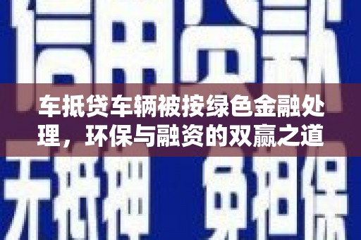 稻城车抵贷车辆被按绿色金融处理，环保与融资的双赢之道
