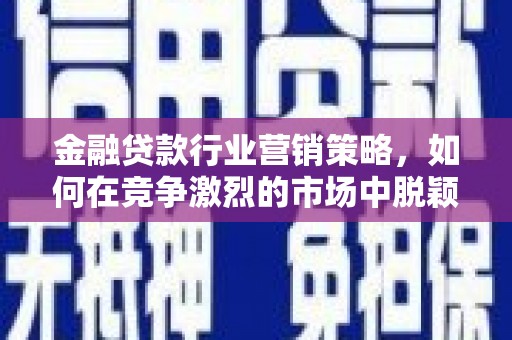 延平金融贷款行业营销策略，如何在竞争激烈的市场中脱颖而出