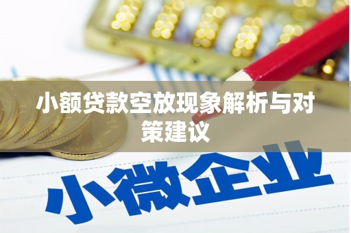 基隆小额贷款空放现象解析与对策建议