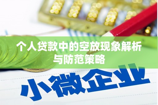 兴庆个人贷款中的空放现象解析与防范策略